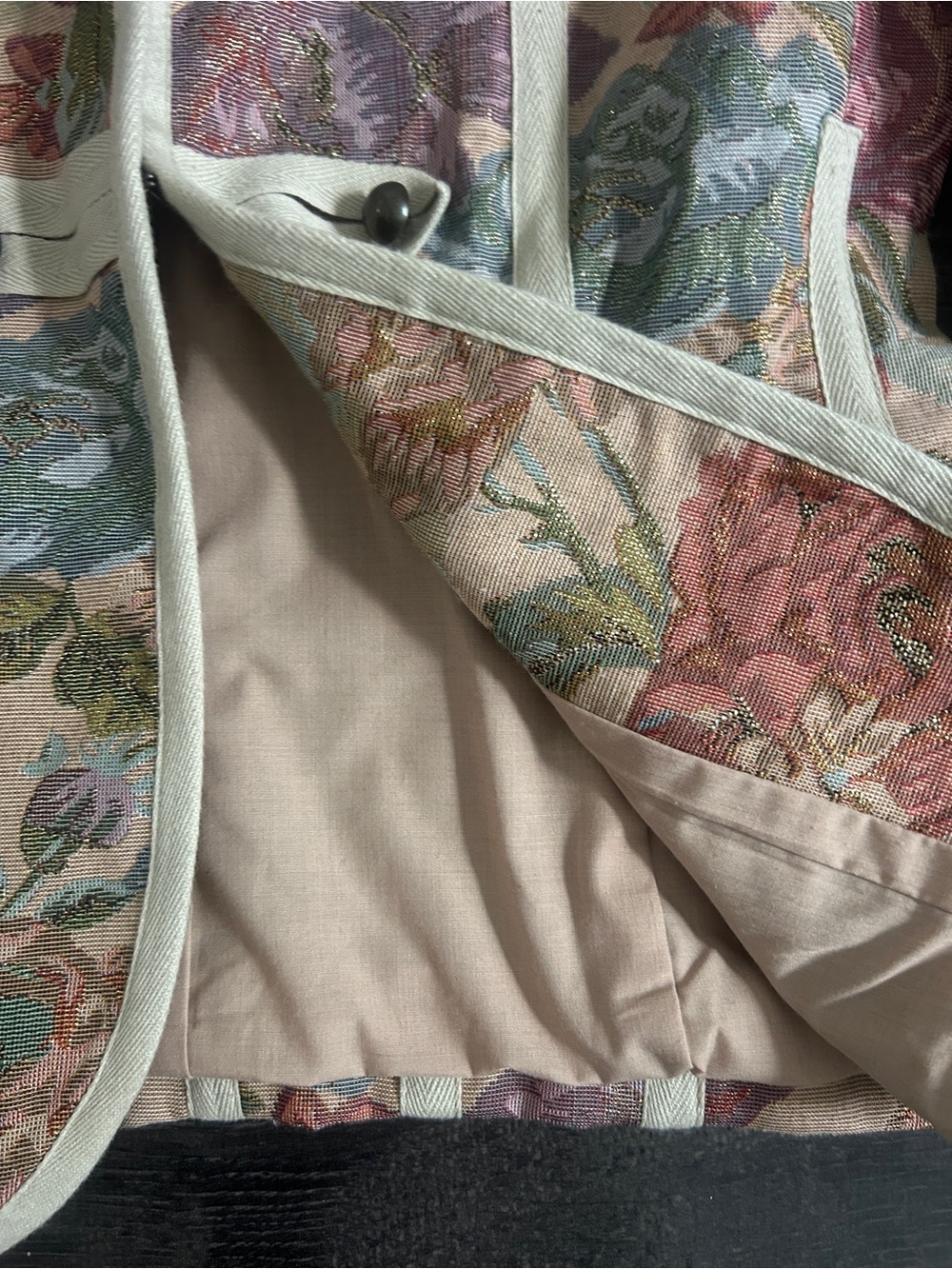 Mario Serrani Tapestry Floral Military Jacket Whimsigoth Victorian Blazer 4 - Picture 7 of 10